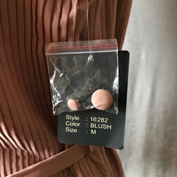 Blush color Pleated Halter Blouse - Picture 4 of 5